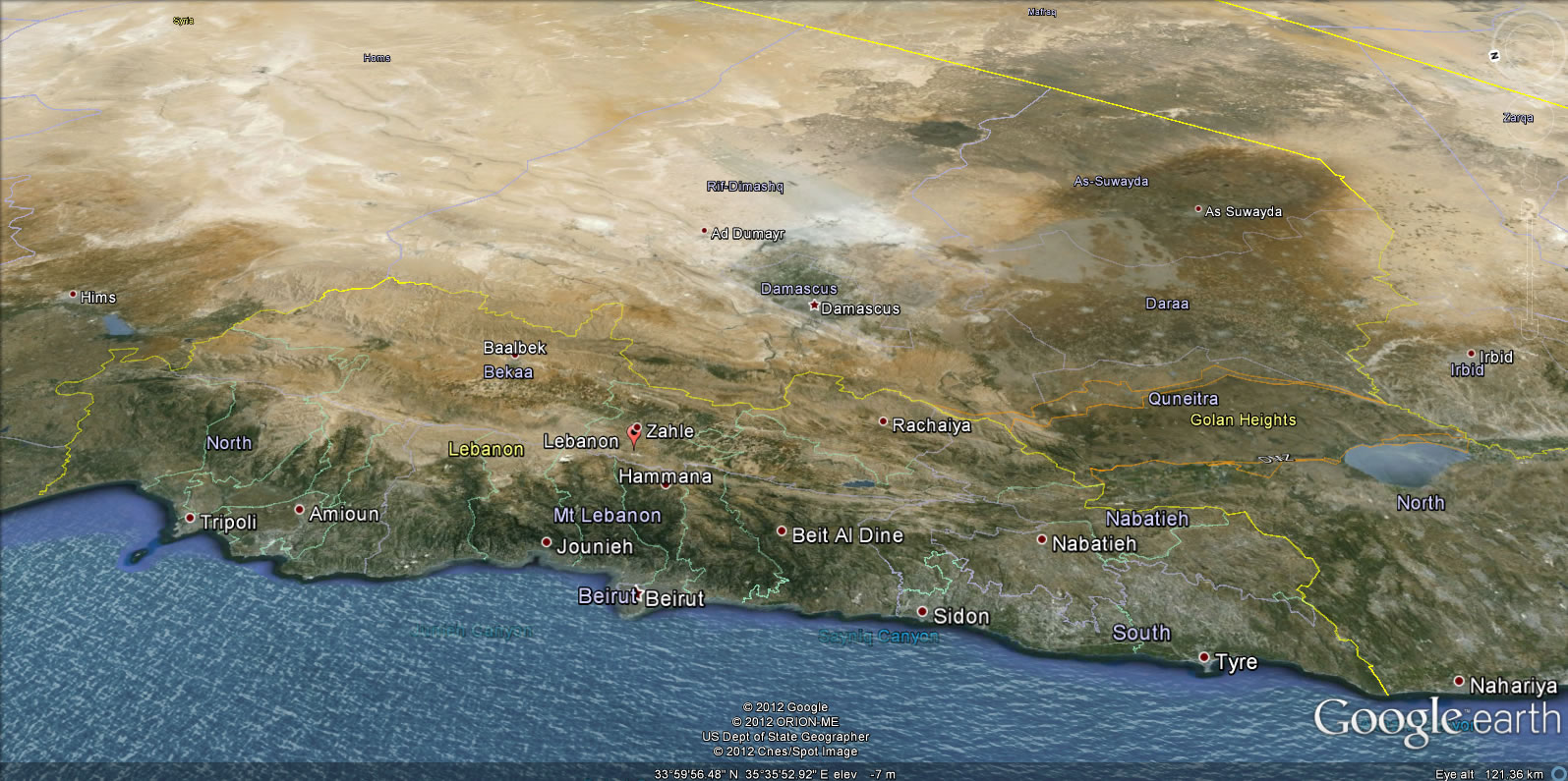 liban terre carte